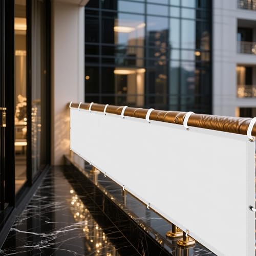 Sonnensegel Wasserabweisend 322 x 385 cm Rechteckig Wasserdicht 98% UV Schutz Segeltuch Pergola mit Ösen Segeltuch 4 × 1.5 M Seile für Terrasse Garten, Weiß von YUJINLIU
