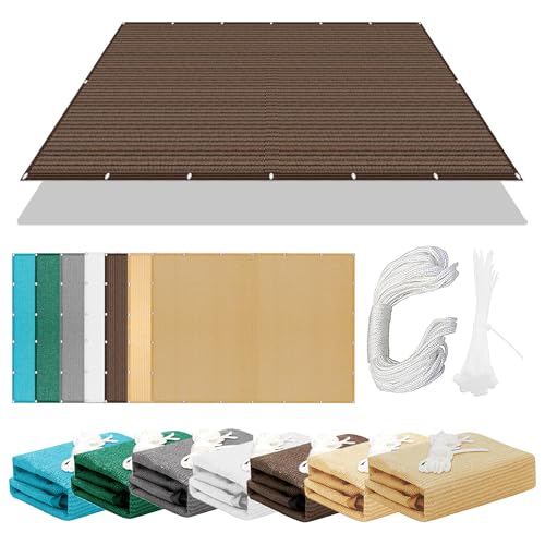 Sonnensegel Wasserabweisend 423 x 443 cm Rechteckig Atmungsaktiv 98% UV Schutz Wiederverwendbar Sonnennetz Ohne Bohren mit Ösen Segeltuch für Garten Balkon & Terrasse, braun Sonnensegel Wasserabweisend 423 x 443 cm Rechteckig Atmungsaktiv 98% UV Schutz Wiederverwendbar Sonnennetz Ohne Bohren mit Ösen Segeltuch für Garten Balkon & Terrasse, braun von YUJINLIU