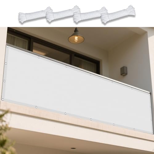 Sonnensegel Wasserdicht Rechteckig mit Ösen 365 x 425 cm Rechteckig Wasserdicht Sonnenschutz Windschutz Schattentuch mit Ösen Ohne Bohren mit Seil für Garten Balkon, Weiß Sonnensegel Wasserdicht Rechteckig mit Ösen 365 x 425 cm Rechteckig Wasserdicht Sonnenschutz Windschutz Schattentuch mit Ösen Ohne Bohren mit Seil für Garten Balkon, Weiß von YUJINLIU