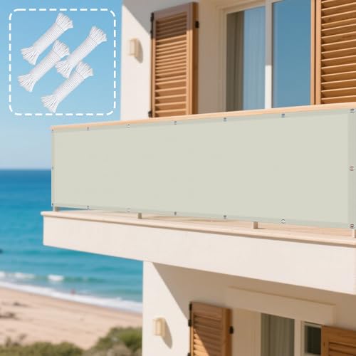 Sonnensegel mit Ösen Nach Maß 130 x 205 cm Rechteckig Wasserdicht 98% UV Schutz Segeltuch Pergola mit Ösen Segeltuch 4 × 1.5 M Seile für Balkon Terrasse Garten Outdoor, Beige von YUJINLIU
