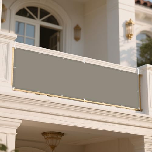 Sonnensegel mit Ösen Nach Maß 270 x 300 cm Rechteckig Wasserdicht 98% UV Schutz Segeltuch Pergola mit Ösen Segeltuch 4 × 1.5 M Seile für Balkon Terrasse Garten Outdoor, Khaki von YUJINLIU