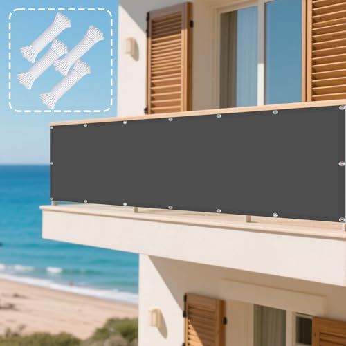 Sonnensegel mit Ösen Nach Maß 330 x 350 cm Rechteckig Wasserdicht 98% UV Schutz Segeltuch Pergola mit Ösen Segeltuch 4 × 1.5 M Seile für Balkon Terrasse Garten Outdoor, Dunkelgrau von YUJINLIU