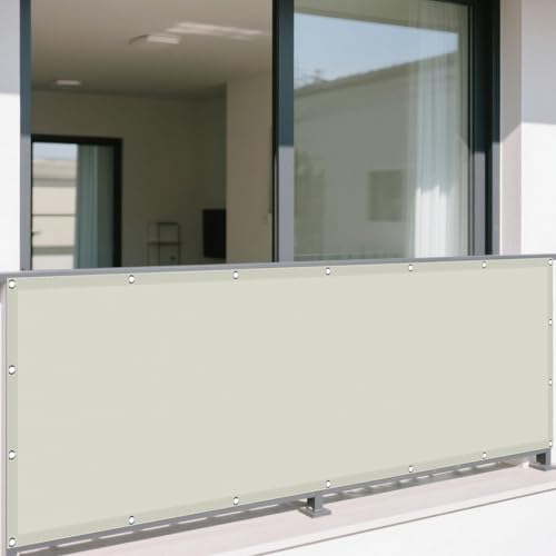 Wasserdicht Sonnensegel 262 x 372 cm Rechteckig Wasserdicht 98% UV Schutz Pergola Garten Balkon Schattentuch Vielen Größen mit Spannseilen für Terrasse Camping, Beige von YUJINLIU