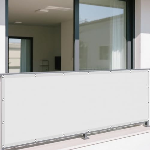Wasserdicht Sonnensegel 272 x 372 cm Rechteckig Wasserdicht 98% UV Schutz Pergola Garten Balkon Schattentuch Vielen Größen mit Spannseilen für Terrasse Camping, Weiß von YUJINLIU