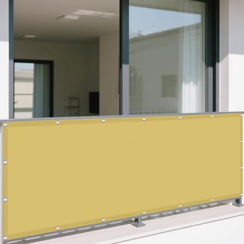 Wasserdicht Sonnensegel 292 x 362 cm Rechteckig Wasserdicht 98% UV Schutz Pergola Garten Balkon Schattentuch Vielen Größen mit Spannseilen für Terrasse Camping, Creme Farben von YUJINLIU