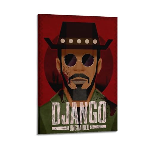 Django Unchained Movie Character Illustration Art Poster Poster Leinwanddruck Wohnzimmer Home Ästhetische Kunst Hängende Malerei, Neues Zuhause Geschenk Moderne Raumdekoration12x18inch(30x45cm) von YUKETPAZ