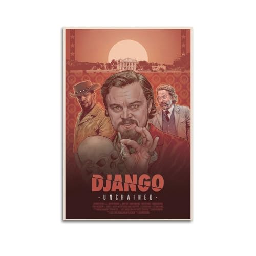 Django Unchained Movie Illustration Poster Poster Leinwanddruck Wohnzimmer Home Ästhetische Kunst Hängende Malerei, Neues Zuhause Geschenk Moderne Raumdekoration16x24inch(40x60cm) von YUKETPAZ