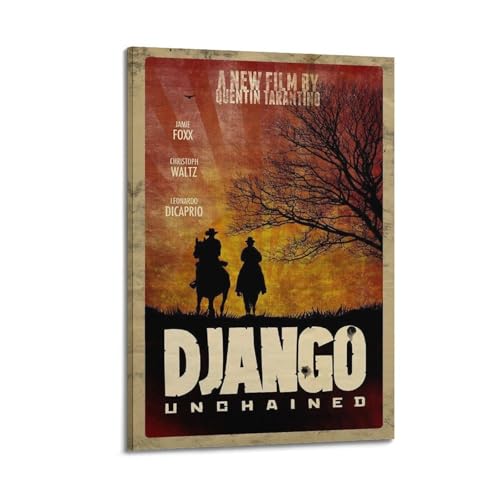 Django Unchained Western Vintage Movie Poster Poster Leinwanddruck Wohnzimmer Home Ästhetische Kunst Hängende Malerei, Neues Zuhause Geschenk Moderne Raumdekoration24x36inch(60x90cm) von YUKETPAZ