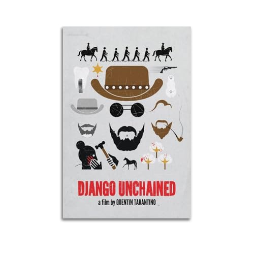 Movie Django Unchained Creative Poster Poster Leinwanddruck Wohnzimmer Home Ästhetische Kunst Hängende Malerei, Neues Zuhause Geschenk Moderne Raumdekoration12x18inch(30x45cm) von YUKETPAZ