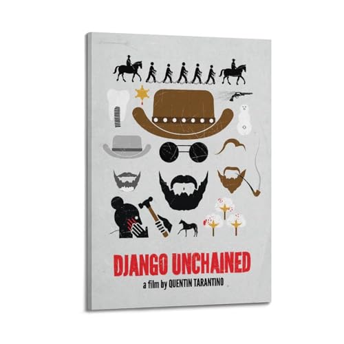 Movie Django Unchained Creative Poster Poster Leinwanddruck Wohnzimmer Home Ästhetische Kunst Hängende Malerei, Neues Zuhause Geschenk Moderne Raumdekoration16x24inch(40x60cm) von YUKETPAZ
