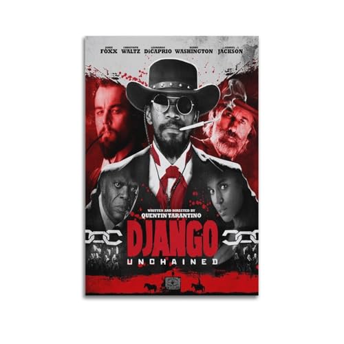 Movie Django Unchained Fan Art Poster Poster Leinwanddruck Wohnzimmer Home Ästhetische Kunst Hängende Malerei, Neues Zuhause Geschenk Moderne Raumdekoration12x18inch(30x45cm) von YUKETPAZ