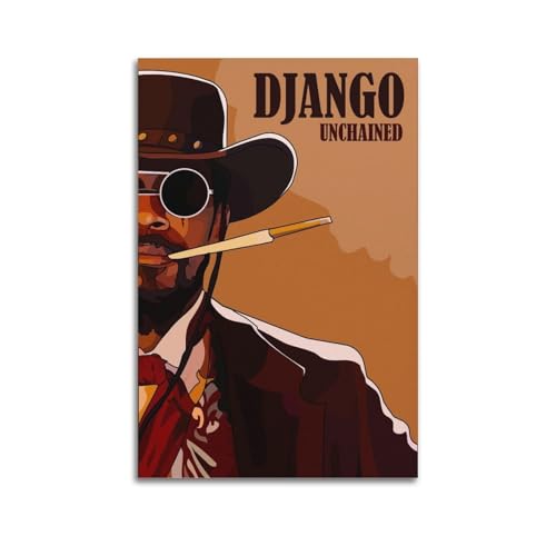 Movie Django Unchained Home Decor Poster Poster Leinwanddruck Wohnzimmer Home Ästhetische Kunst Hängende Malerei, Neues Zuhause Geschenk Moderne Raumdekoration16x24inch(40x60cm) von YUKETPAZ