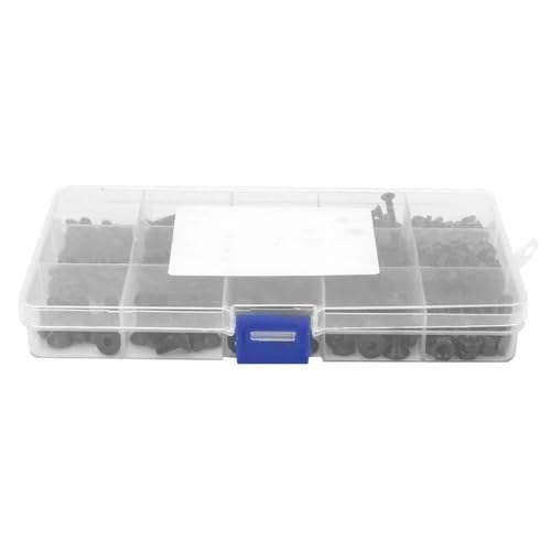 460pcs M3 M4 M5 Schwarzer Grade 10.9 Hex Socket Head Flat Counterunk Schraubmutter Set für DIY Home Projects Reparatur von YUKOFE
