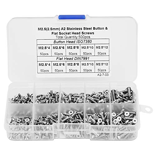 500pcs 1 Box M2.5 * 4 m2.5 * 6 m2.5 * 8 m2.5 * 10 m2.5 * 12 Taste Tflat Head Hex Socket Set Set Set 500pcs 1 Box M2.5 * 4 m2.5 * 6 m2.5 * 8 m2.5 * 10 m2.5 * 12 Taste Tflat Head Hex Socket Set Set Set von YUKOFE