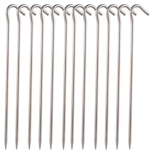 Erdspieße, Zeltheringe für Camping, Metallpfähle für Erddach, Sandpfähle, Edelstahl, ultraleicht, für Rucksackreisen, 70 mm, 12 Stück Erdspieße, Zeltheringe für Camping, Metallpfähle für Erddach, Sandpfähle, Edelstahl, ultraleicht, für Rucksackreisen, 70 mm, 12 Stück von YUKOFE