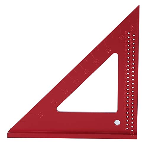 Holzbearbeitungsloch -Scribing 45/90 Grad Aluminium Triangular Lineal für DIY -Projekte rot von YUKOFE