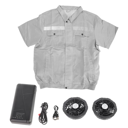 Kühlung Lüftermantel kurze Ärmel 4 Zahnradwindgeschwindigkeit Verstellbare Klimaanlage mit reflektierender Streifen (L) von YUKOFE