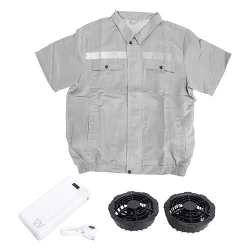 Kühlung Lüftermantel kurze Ärmel 4 Zahnradwindgeschwindigkeit Verstellbare Klimaanlage mit reflektierender Streifen (M) von YUKOFE