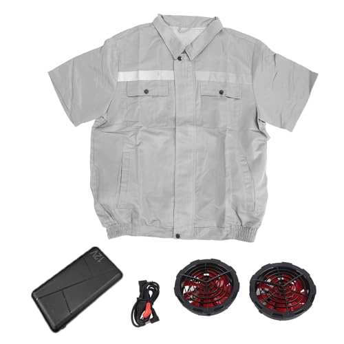 Kühlung Lüftermantel kurze Ärmel 4 Zahnradwindgeschwindigkeit Verstellbare Klimaanlage mit reflektierender Streifen (Xl) von YUKOFE