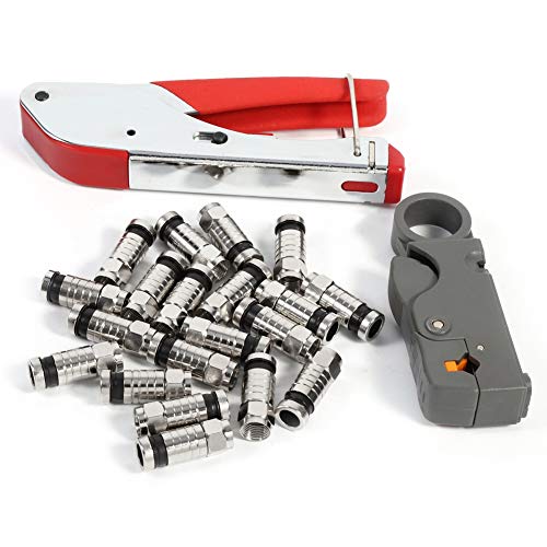 YUKOFE Einstellbares Komprimierungswerkzeug RG59 RG6 BNC -Anschluss Koax Crimper F Typ Kabel Installation Kit Leicht langlebig für Techniker von YUKOFE