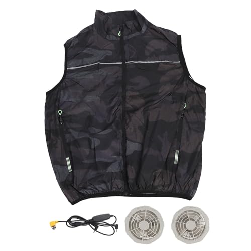 YUKOFE Klimaanlagen kleidungssicher atmungsaktiv 3 Geschwindigkeiten Abkühlung Lüfterweste für Indoor -Outdoor -Aktivitäten USB -Stecker (4xl) von YUKOFE