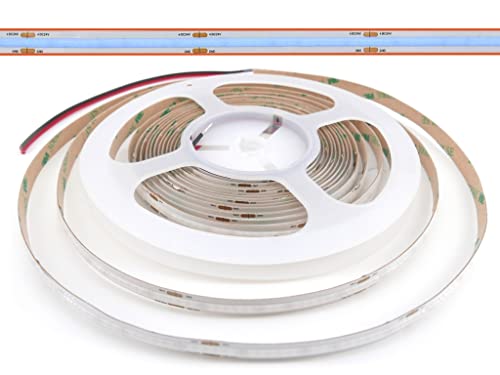 YULED 5m LED COB Flex Stripe hohe Dichte 480LEDs/m einfarbig BLAU 455nm 24V DC 11W/m homogenes Lichtband ohne Lichtpunkte für indirekte Beleuchtung YULED 5m LED COB Flex Stripe hohe Dichte 480LEDs/m einfarbig BLAU 455nm 24V DC 11W/m homogenes Lichtband ohne Lichtpunkte für indirekte Beleuchtung von YULED