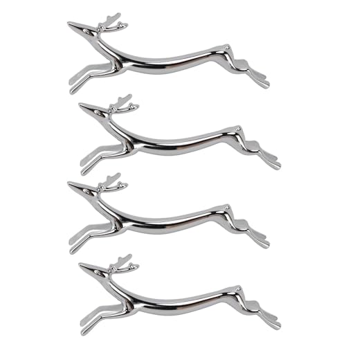 4 STÜCKE Silber Essstäbchenständer Galvanisierte Zinklegierung Tierform Halter Rack Löffel Gabel Fest Vielseitig Leicht Tragbar (Deer) von YULEESIYIP