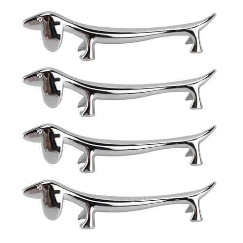 4 STÜCKE Silber Essstäbchenständer Galvanisierte Zinklegierung Tierform Halter Rack Löffel Gabel Fest Vielseitig Leicht Tragbar (Puppy) von YULEESIYIP