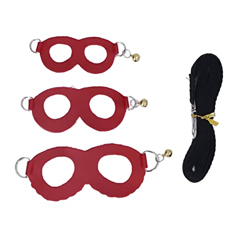 Hamster Harness Leash Vest Set Soft Leather Chest Strap with Bells for Walking PET SMALL Animals (Red) von YULEESIYIP