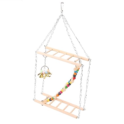 Haustier Hanging Ladder Bridge Stufen Treppe Doppelschicht Holz Hamster Papageienspielzeug Haustier Hanging Ladder Bridge Stufen Treppe Doppelschicht Holz Hamster Papageienspielzeug von YULEESIYIP