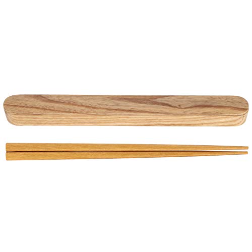 Hölzerne Essstäbchen tragbare umweltfreundliche Reisetabelle Set (Helles Gummiholz) von YULEESIYIP