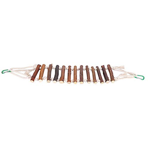 Papageien Holzsuspensionsbrücke 10 cm Haustier Bird Baumwollseil Weiche horizontale Luftleiter für kleine Haustiere von YULEESIYIP