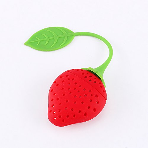 Silikon kreative Erdbeerform Tee Blattsiieb Kräuterinfuser -Filter für Teetassen lose Blatt Tee -Enthusiasten von YULEESIYIP