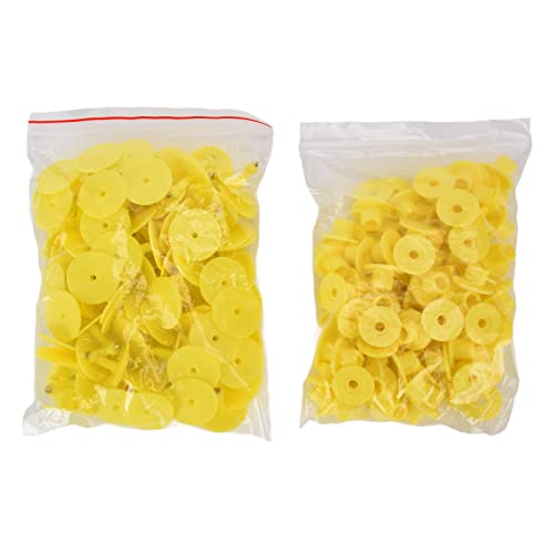 Tierstock Tierrohr -Ohr -Tags leicht zu unterscheiden und mit 100 pcs Kunststoff keine Wortohr -Tags für Fuchsschweinsschaf -Rinder zu unterscheiden (Yellow) von YULEESIYIP