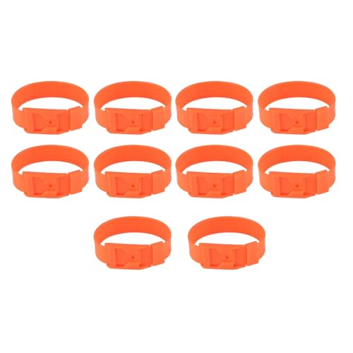 YULEESIYIP 10pcs Ziegenkragen Schafausweis -Bänder Viehzuchtmarkierungsring -Landwirtschaftsausrüstung für die Überwachung und Verwaltung des Gesundheitszustands (36cm Orange) von YULEESIYIP