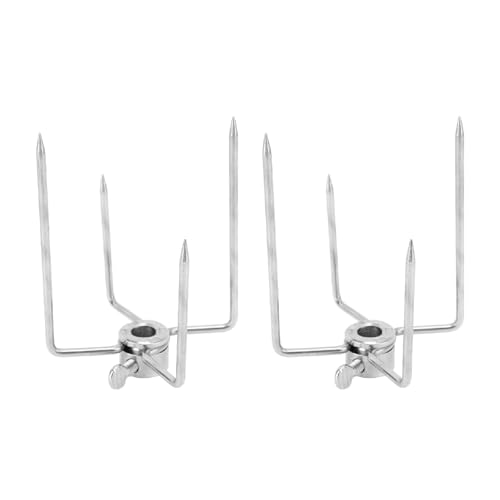 YULEESIYIP 304 Edelstahl Rotisserie -Gabel 4 Klauen Grill Fleischgabel für 0,4 -Zoll -Spucke -Stange 2PCs Innen- und Außen -Grill -Partys von YULEESIYIP