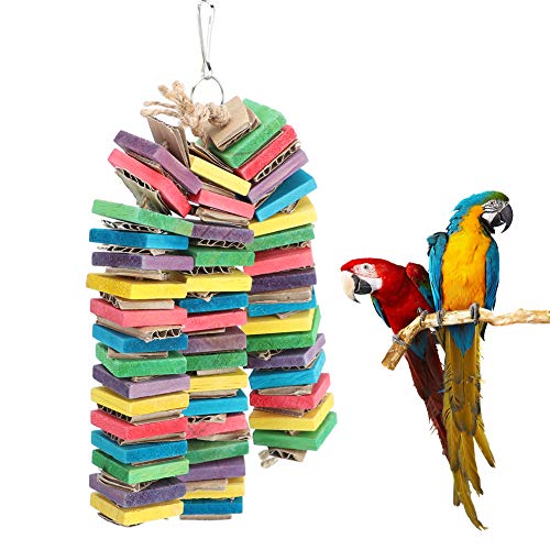 YULEESIYIP Buntes Holzblock -Pappschachtel Kaut Spielzeugvogel Haustier Papagei Schwung (Three Strings) von YULEESIYIP