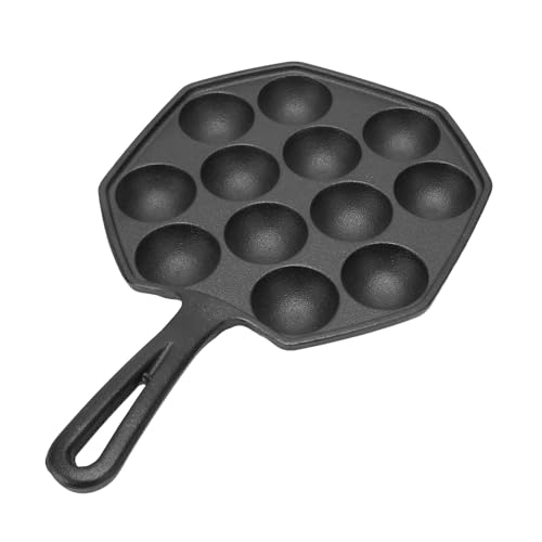 YULEESIYIP Cast Iron Octopus Meatballs Pan Takoyaki Cooking Pan Non Sticking 12 Grid Takoyaki Pan Heats Up Fast for Family Oil Cooking YULEESIYIP Cast Iron Octopus Meatballs Pan Takoyaki Cooking Pan Non Sticking 12 Grid Takoyaki Pan Heats Up Fast for Family Oil Cooking von YULEESIYIP