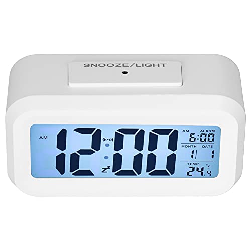 YULEESIYIP Digital Wecker LED LED Große Display Electronic Night Light Snooze Funktion Wecker für Schlafzimmer Home Office (Weiß) von YULEESIYIP