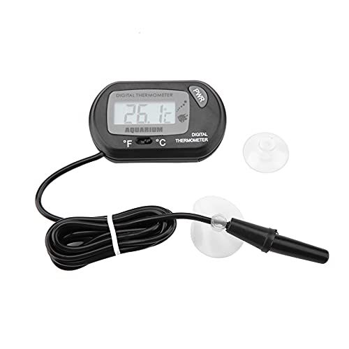 YULEESIYIP Digitale Fisch Tank Thermometer KLEINE GRÖSSE 2 Farben TEMPERATUR Meter Maschine FÜR Aquarium Tank (Black) von YULEESIYIP