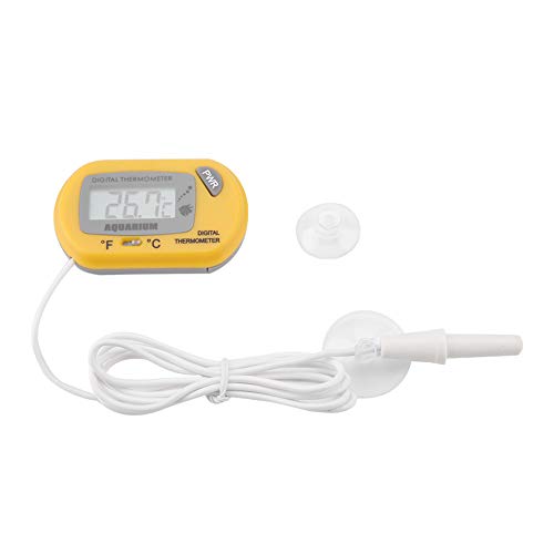 YULEESIYIP Digitale Fisch Tank Thermometer KLEINE GRÖSSE 2 Farben TEMPERATUR Meter Maschine FÜR Aquarium Tank (Yellow) von YULEESIYIP