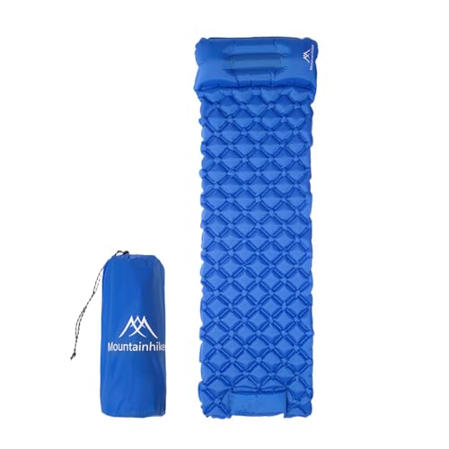 YULEESIYIP Eingebaute Pumpenmatratze tragbare weiche Matratze Komfort-Inflation Matratze mit kissenproofem Bodenmatte zum Camping-Picknick (Blau) von YULEESIYIP