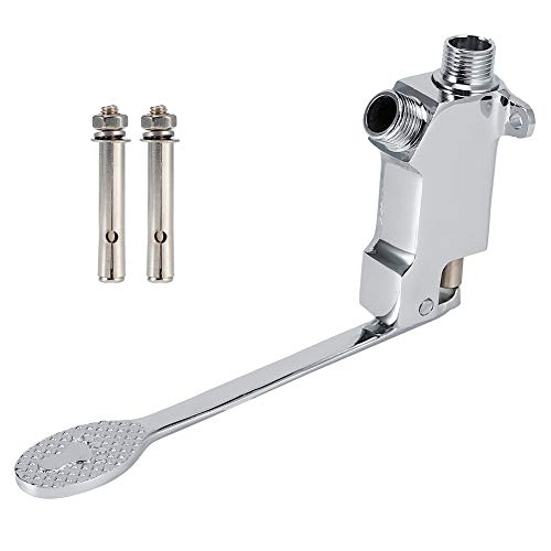 YULEESIYIP Kupferbodenmontage Fußpedalventil Accessoire Easy Water Control Badezimmer Becken Wasserhahn 360 Grad Rotation für öffentliche Orte von YULEESIYIP