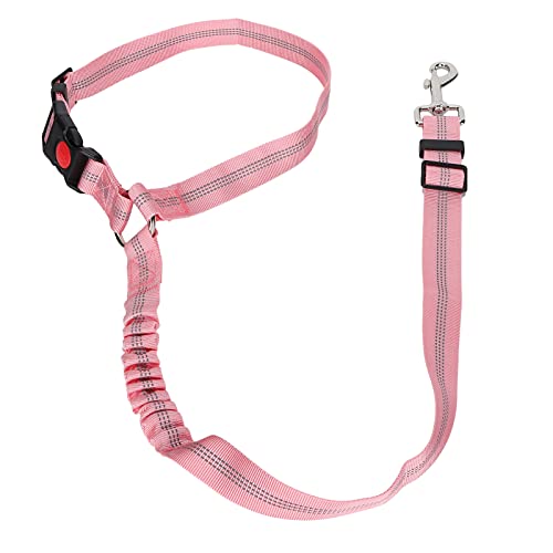 YULEESIYIP PET -Kopfstütze Verstellbare Sicherheitsgrenze Gurthund Nylon Reflexionspfusgürtel (Pink) von YULEESIYIP