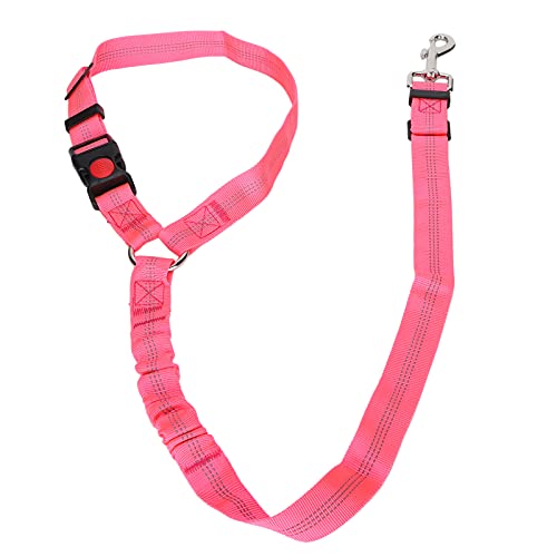 YULEESIYIP PET -Kopfstütze Verstellbare Sicherheitsgrenze Gurthund Nylon Reflexionspfusgürtel (Rose Red) von YULEESIYIP