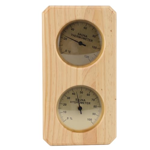 YULEESIYIP Sauna Thermometer Hygrometer 2 in 1 Hochvissibilität Dual -Display -Wandmontage Holz Geeigneter Hotel Gym Club Home Sauna von YULEESIYIP