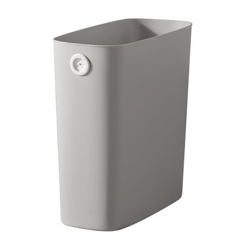 YULEESIYIP Small Trash Can PP TPR Plastic Wastebasket Slim Open Top Garbage Container Bin Bathroom Office Bedroom Kitchen (Gray) von YULEESIYIP
