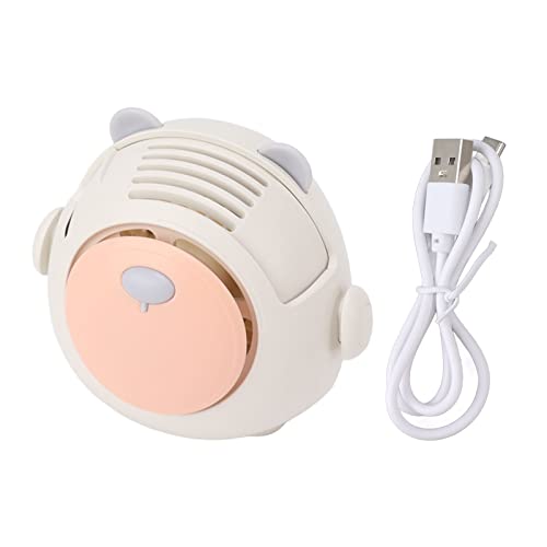 YULEESIYIP Tragbarer Nackenventilator Mini Hängende Necklüfter mit verstellbarem Lanyard USB wiederaufladbar 3 Windgeschwindigkeit für den Innenbereich im Freien (Beige) von YULEESIYIP