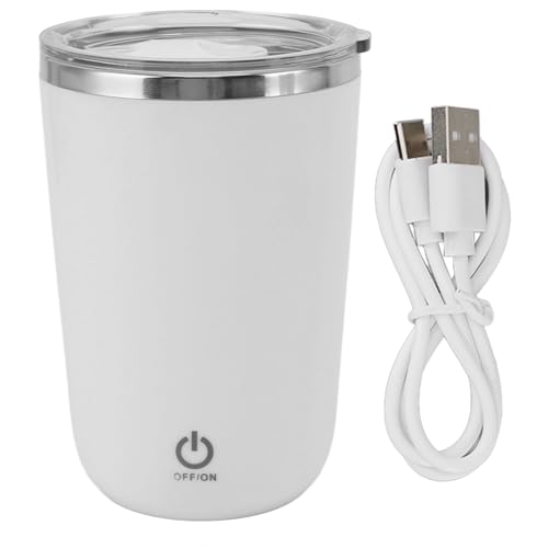 YULEESIYIP USB Electric Mixing Cup 350ml Leak Proof Automatic Stirring Cup Self Stirring Coffee Mug (Weiß) von YULEESIYIP
