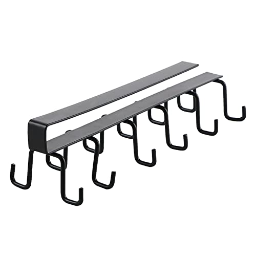 Yuleesiyip Küche Utensilhalter Hanger Iron Double Row Hook Löffel Schaufel Regale für Restaurant (Schwarz) von YULEESIYIP